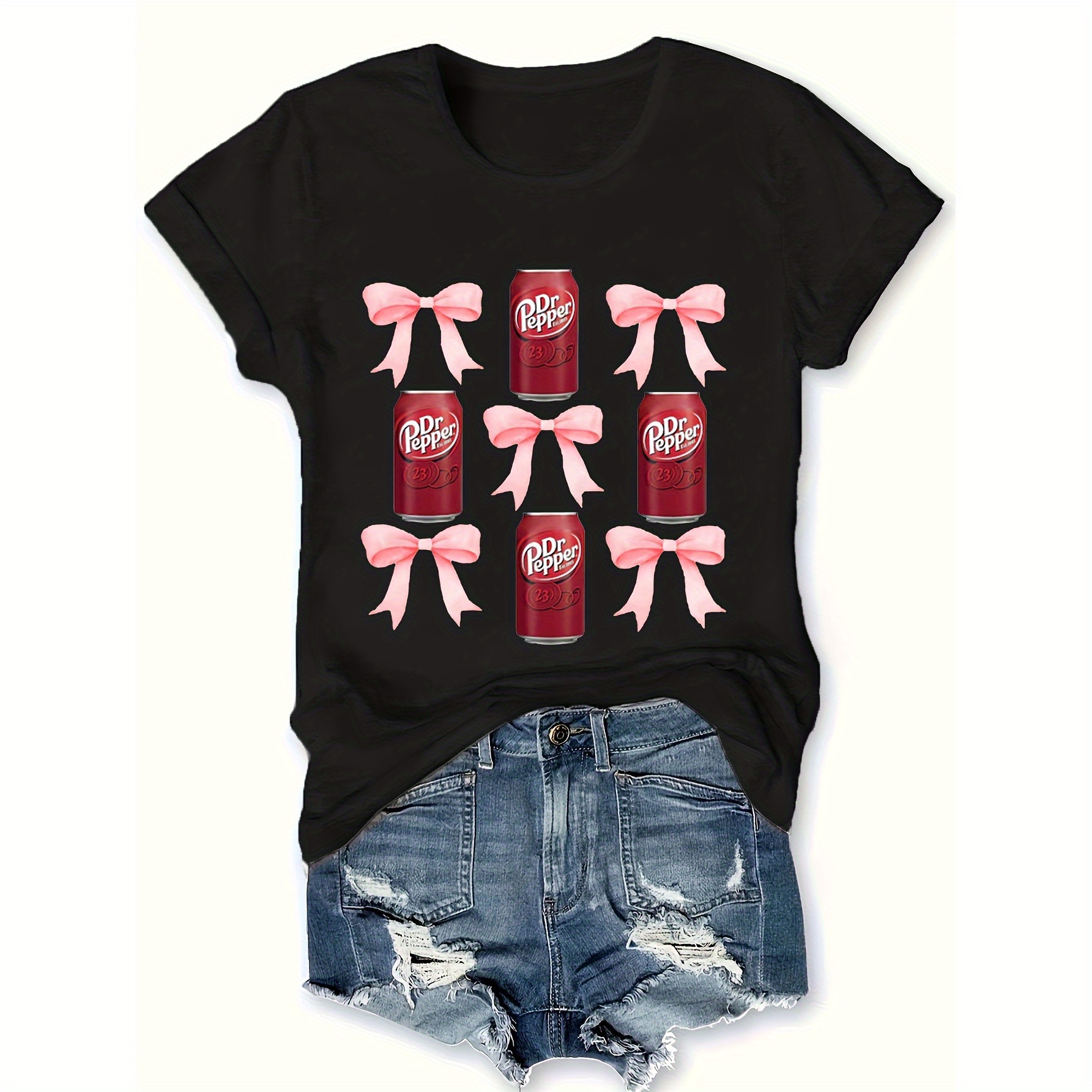 

Women's Dr Pepper Graphic T-- , , Polyester T- Slight -all Knitted Regular Top