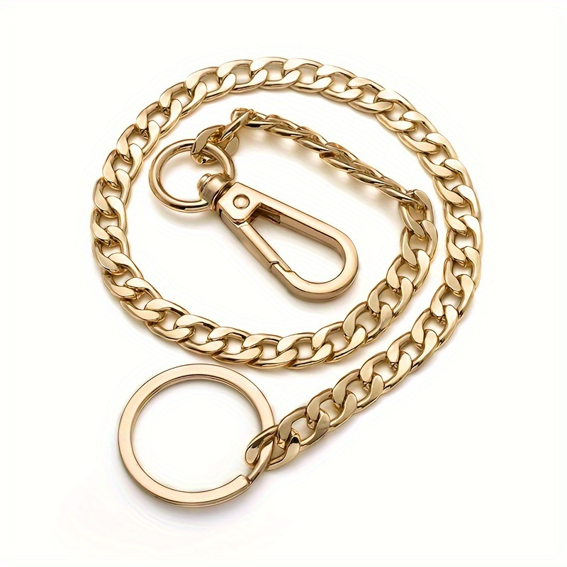 16.14 Inch Long Metal Chain Keychain For Jeans, Bag Purse Chain Strap, Fashion Hip Hop Punk Style Accessory For