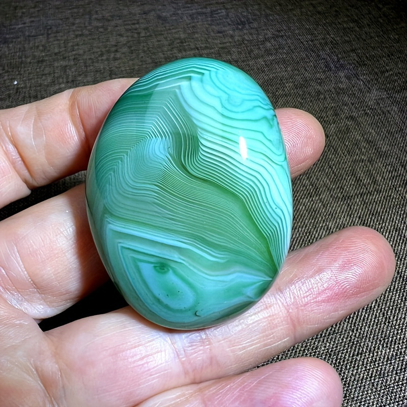 Agate Palm Stone - Polished Quartz With Unique Stripes, Jewelry Making & Gifts