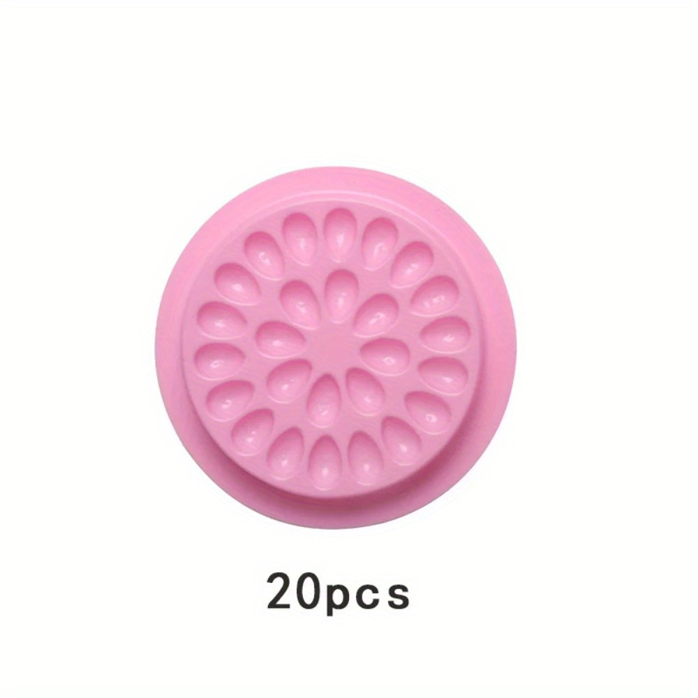 TEMU 20pcs Soportes de Pegamento Hipoalergénicos para Extensiones de Pestañas - Paletas Adhesivas Desechables para Pestañas Engarzadas, Ajustables de