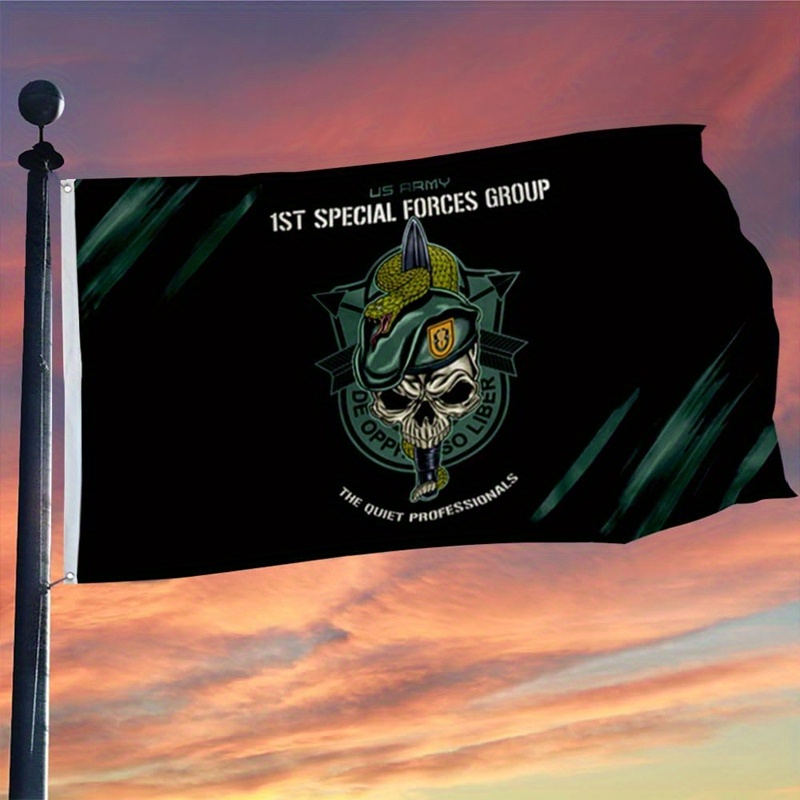 

1st Group Snake Flag - Polyester Us Military Banner, 3x5 Feet With Brass Grommets For Indoor/outdoor Display