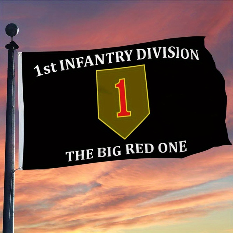 

1st Division Us - Polyester Banner 3x5 Feet With Brass Grommets For Indoor/outdoor Display