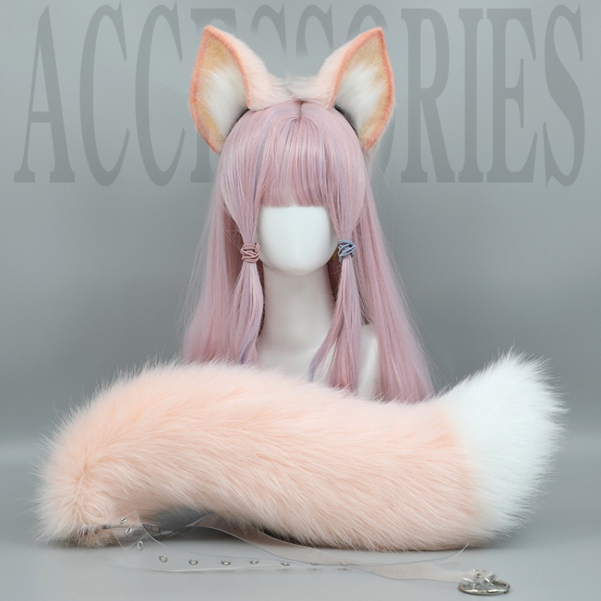   fox ears headband cat tail set   halloween cosplay parties stage performances ideal gift for women and girls 0