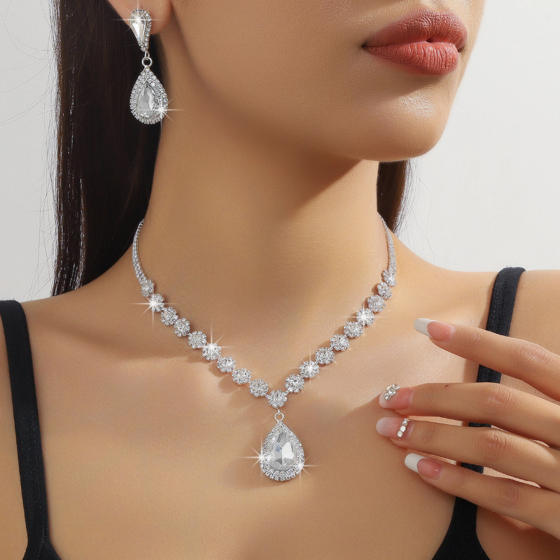 

1set Accessories Necklace Bracelet - Bridal Jewelry Set Accessories Women