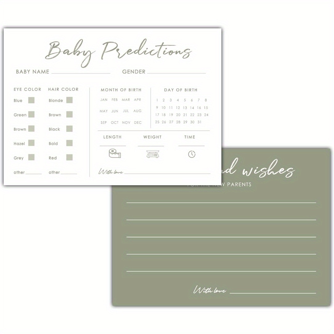 TEMU Un ensemble de 10 cartes de prédiction et 10 cartes de , conçues pour des activités de douche minimalistes et des pour .