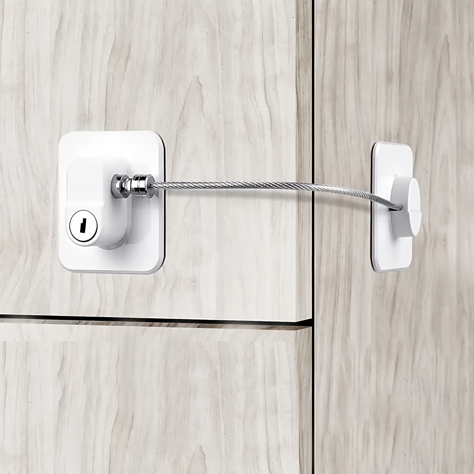 Image of 1pc Safety Lock, Protective Equipment Lock, Multi-functional Cabinet Door Lock, Non-punching Window Safety Lock, Sliding Door Lock