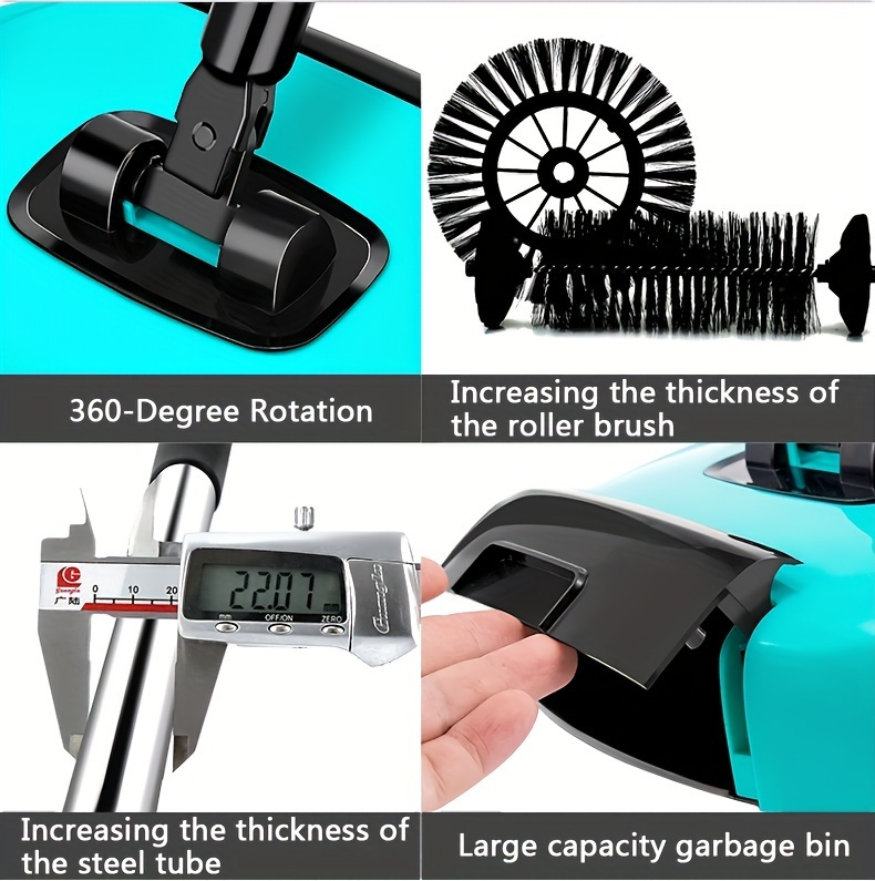 3 in 1 multifunctional hand push sweeper vacuum mop set removes garbage pet   wet dry use for hardwood tile floors   1 2   cloths cleaning supplies tools details 3