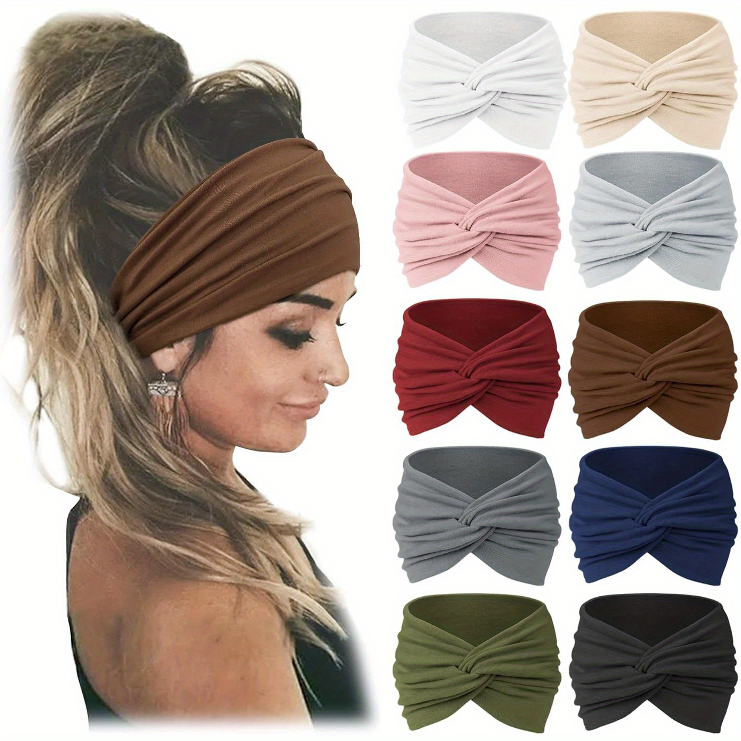 

10pcs Headbands For Women Turban For Big , Christmas ,