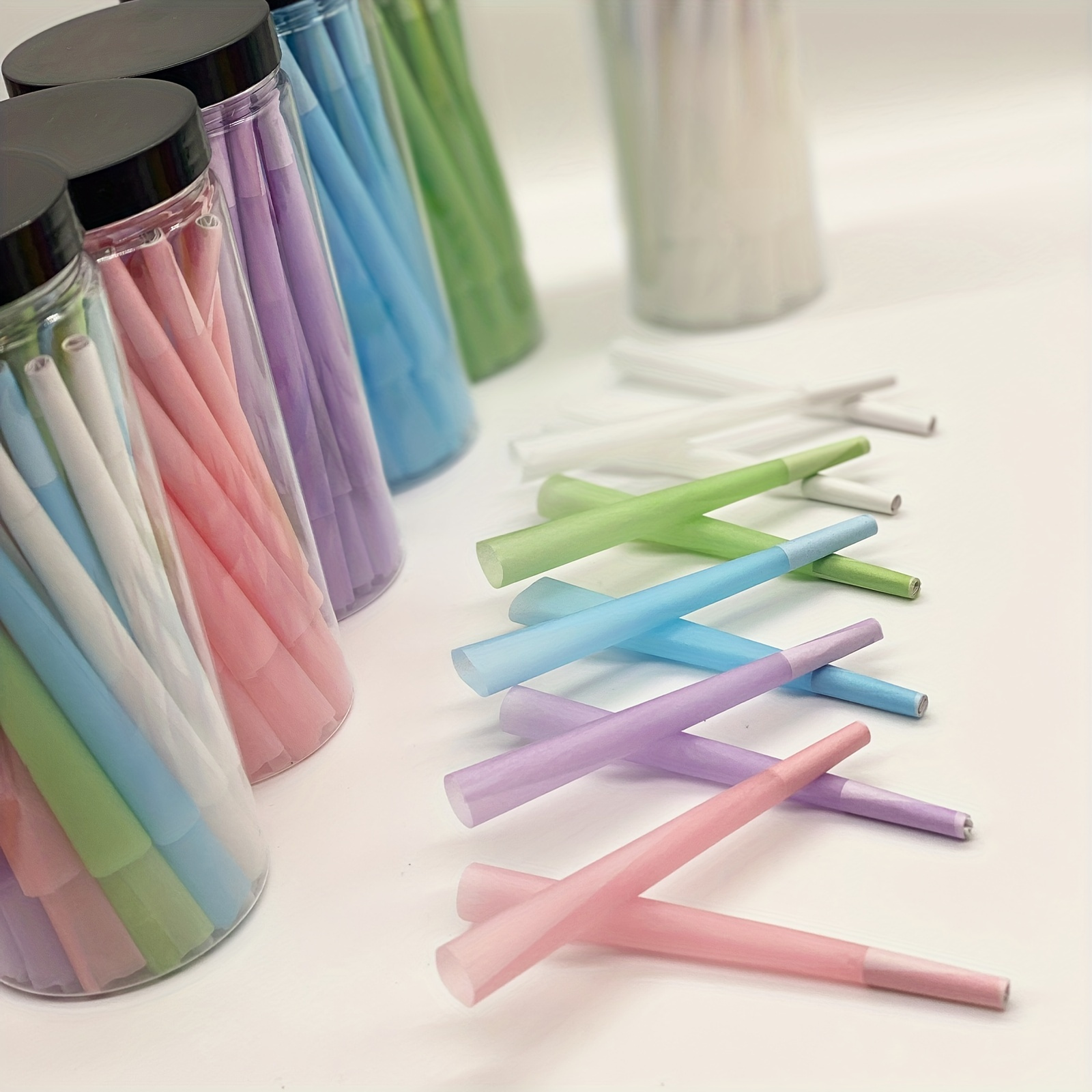 50pcs pre rolled tapered cigarette paper filter wrapping