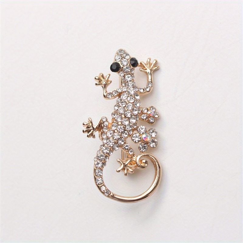 Image of Fashion New Cute Rhinestone Lizard Brooch Creative Personality Clothing Bag Accessories Decorative Pin Gifts