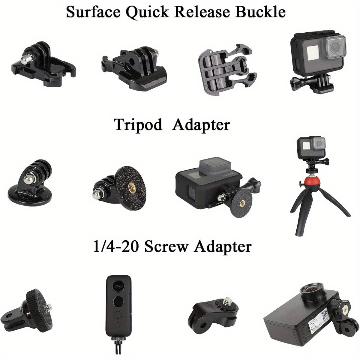 Kit Accessori Per Action Cam – Compatibile Con GoPro Hero 12/11/10/9, Con Supporti, Treppiede, Selfie Stick E Custodia