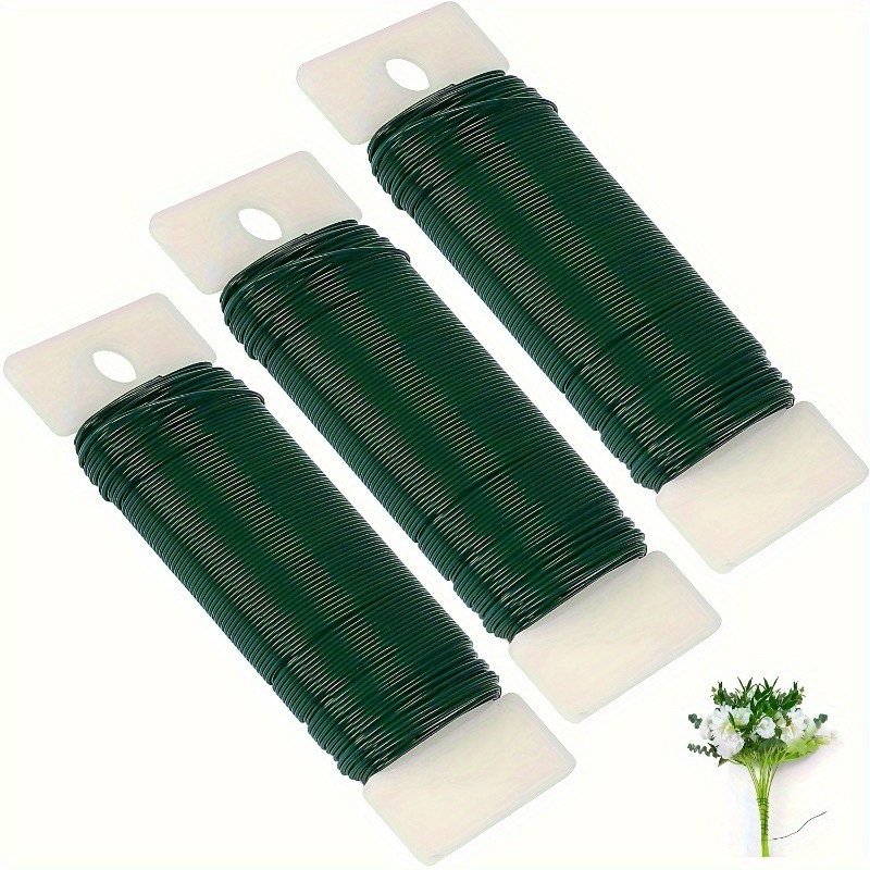 

3pcs Green Floral Wire For Crafts - Flexible Paddle Wire For Christmas Wreaths, Garlands & Flower Arrangements