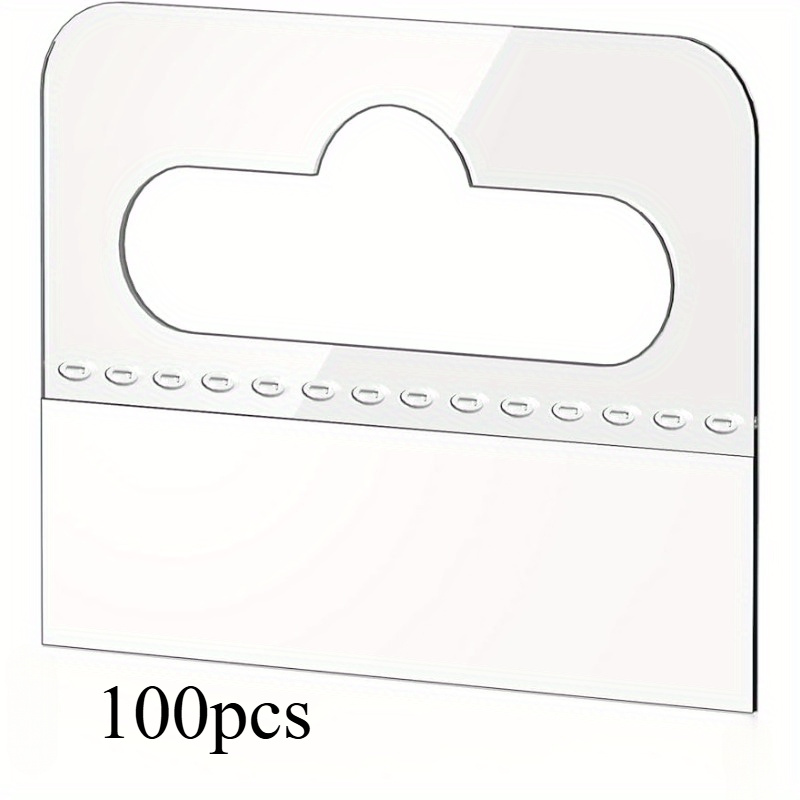 TEMU 100pcs Onglets Auto-Adhésifs Transparents Fentes - Étiquettes de en Durable pour Présentoirs de Vente au Détail