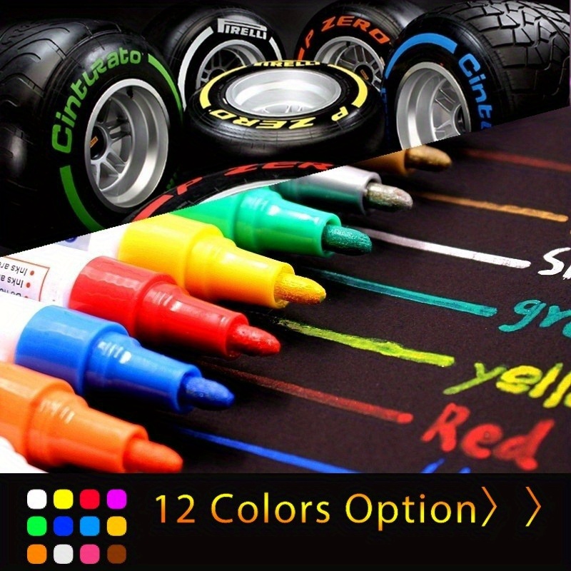 

12 Pen, Car Tire Pen, Decorative Modification , Drawing Tire Pen, Drying Pen