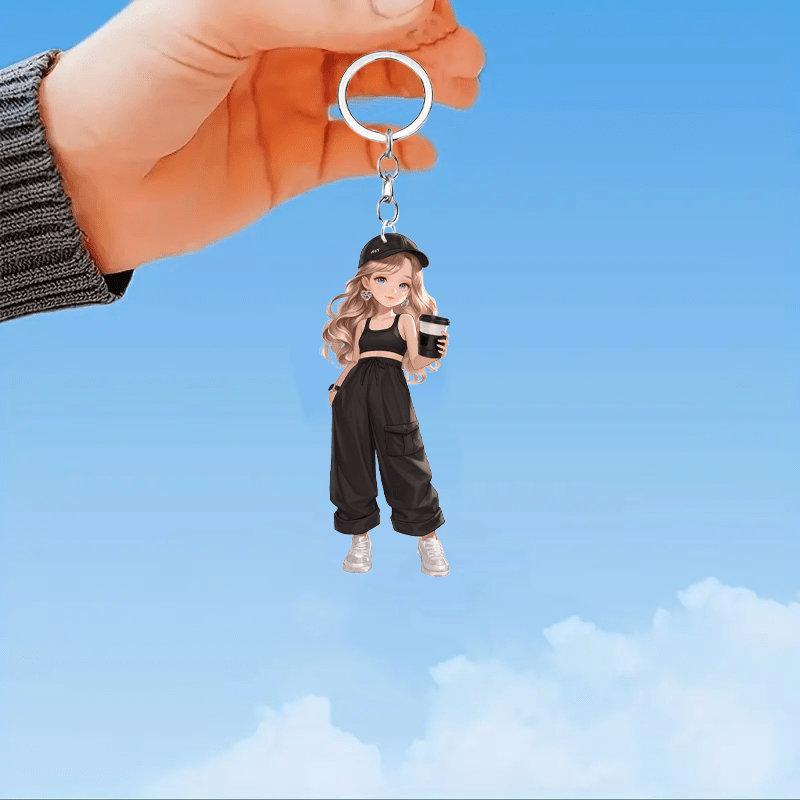 

Cute Acrylic Keychain For Men - Waterproof, Fashionable Accessory For Bags & Gifts