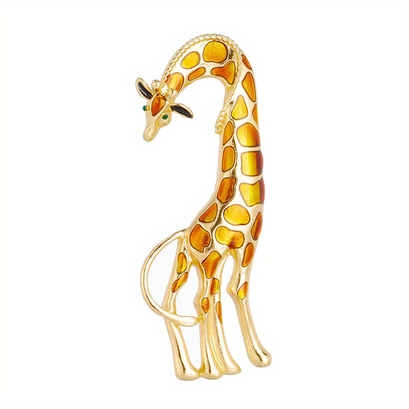 Image of Fashion Creative Cartoon Fun Animal Additions Giraffe Men Women Party Pin Brooch