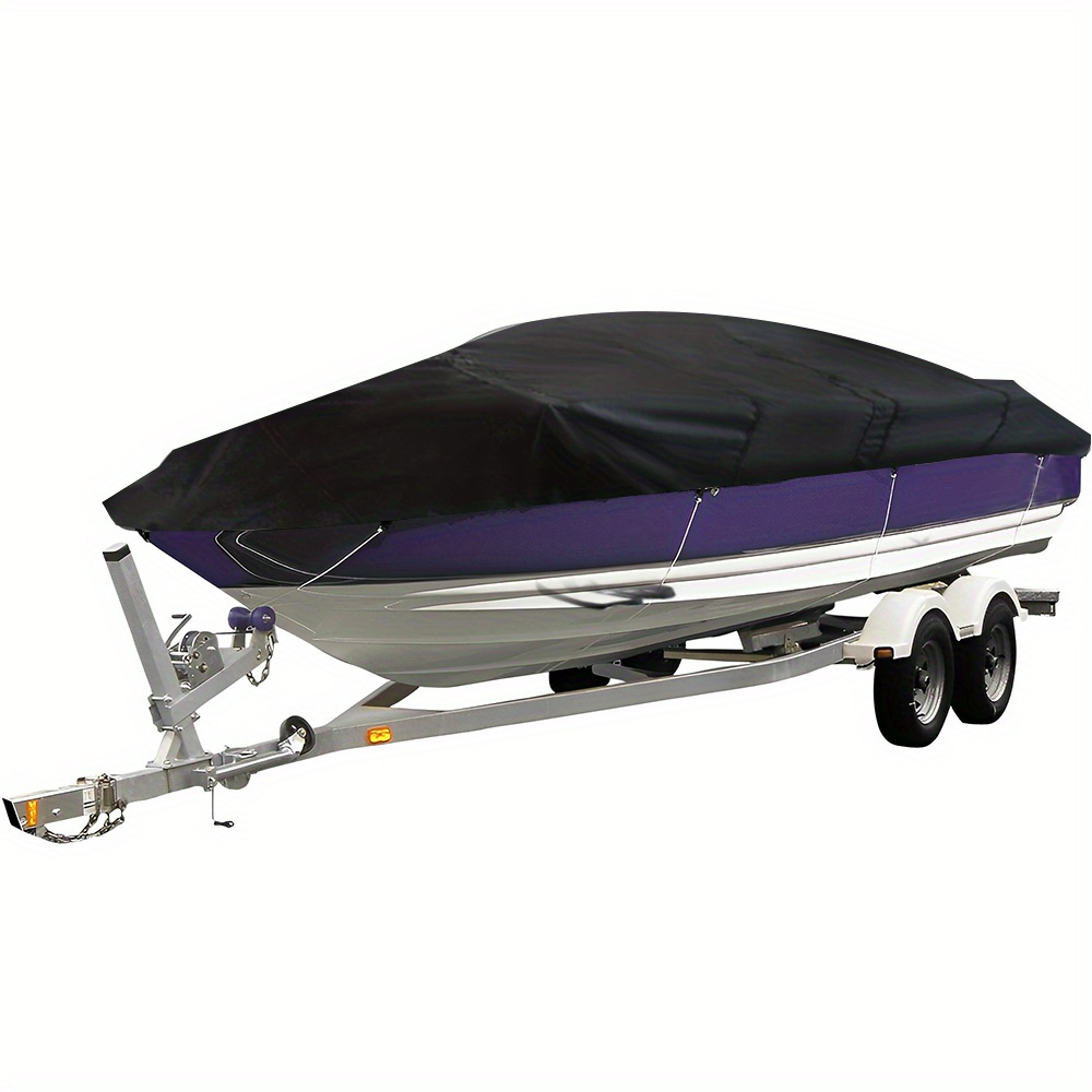 TEMU Waterproof Heavy Duty 210d Boat Cover Trailerable Boat Cover Replacement For 12ft Long And Beam Width Up To 56inch