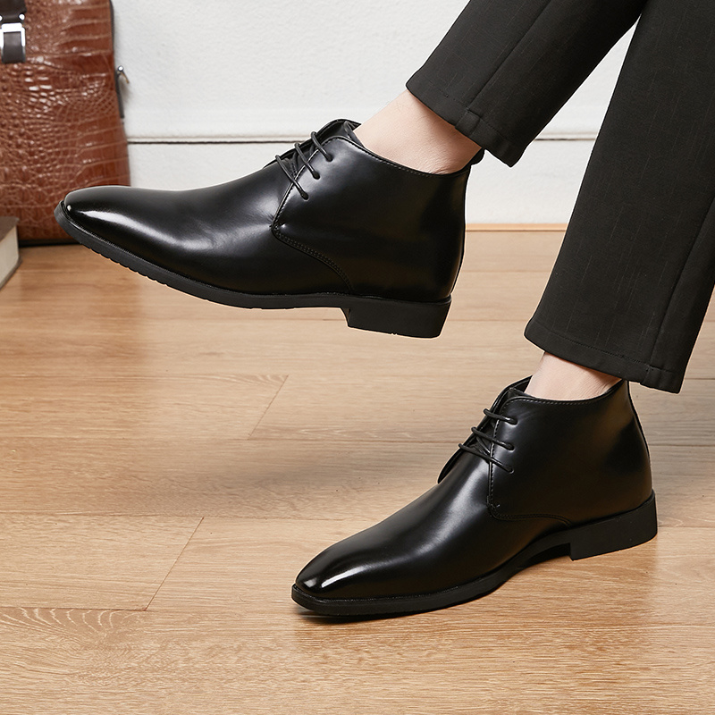 boots for men formal dress Mens Leather Dress Boots  Stylish Formal & Casual Ankle Boots Cognac / 7