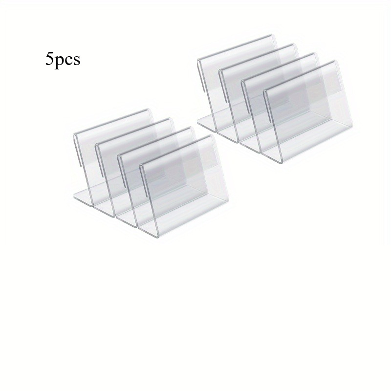 TEMU Transparent Business Card Holder Rack For Business Cards, Office, Store, Restaurant - L-shaped, Tilt-adjustable Stand