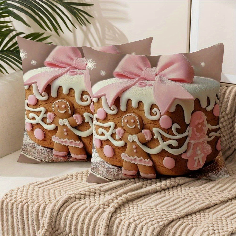 

Man Christmas , Set Of 2, Decorative , Polyester , For Types - 18x18