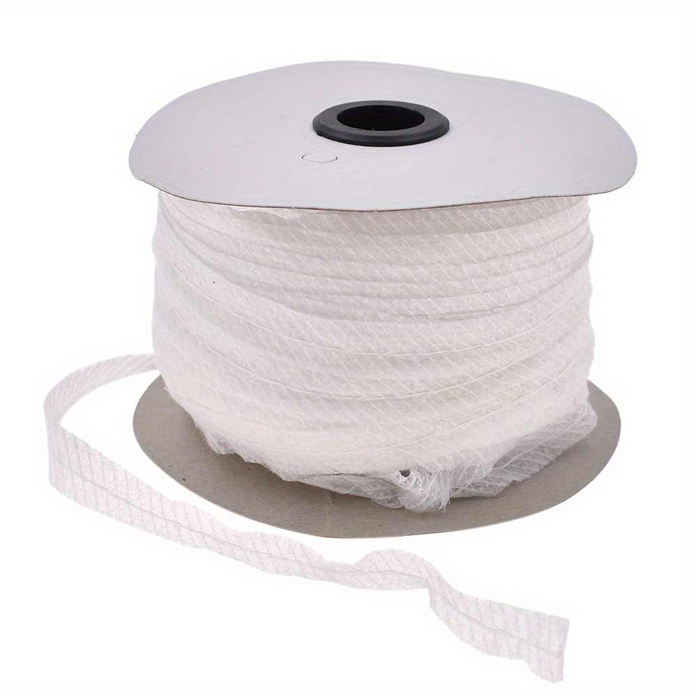 1 Roll 100m/roll Bias Cut Single-sided Nonwoven Interfacing Strip, Nonwoven Bias Cut Interfacing Strip, Interfacing With Thread And Adhesive Heating Bonding Strip
