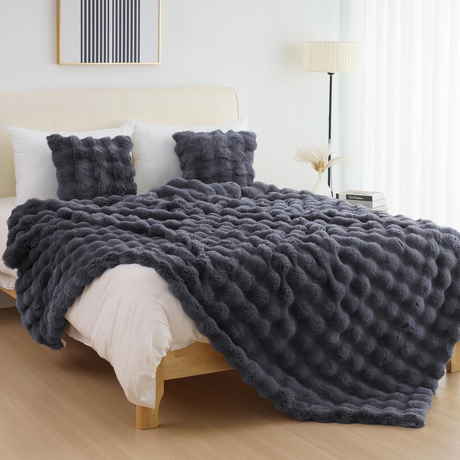 

Super Double Rabbit Fur Blanket, Fluffy Blanket, Blanket For Chair Bed Sofa ,