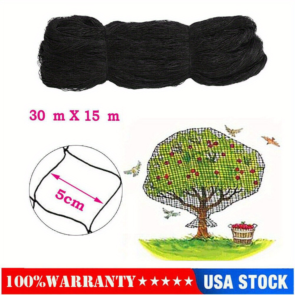 

'x50' Premium Nylon Bird Netting - Double Mesh, Easy-to-install For Poultry Aviaries, Game Pens, Sports Barriers & Garden Protection - Black