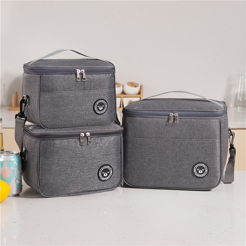 waterproof insulated lunch bag with shoulder strap large capacity thick oxford fabric bento box carrier for work picnic details 16