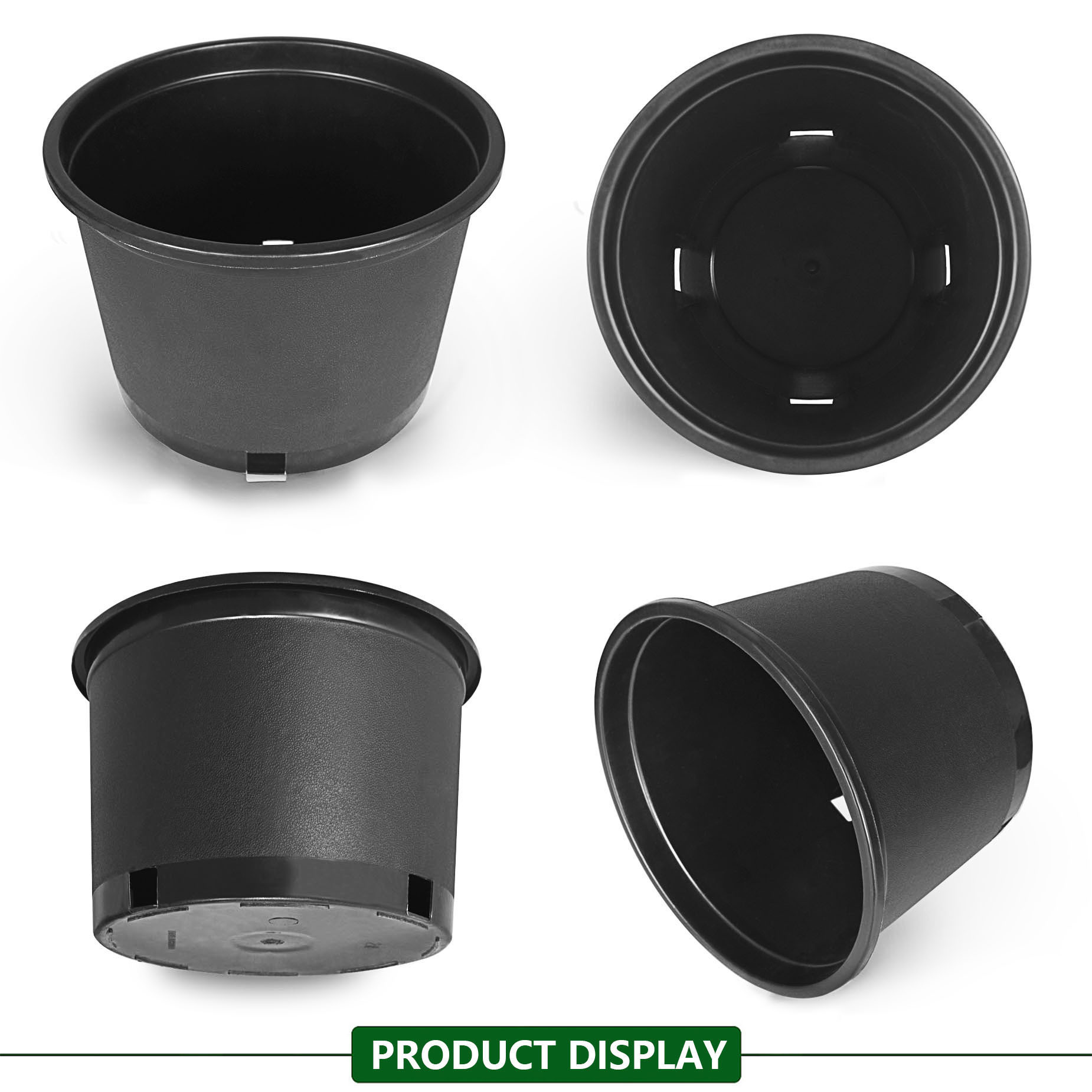 

Wflnhb 10pcs ( 11pcs), 2 Gallon/ 3 Gallon/ 5 Gallon/ 15 Gallon Planting Pots, Short Fat Injection Molded Planters, Plant Growing Pots Garden Pots Tomato Planting Pots Vegetable Flowers