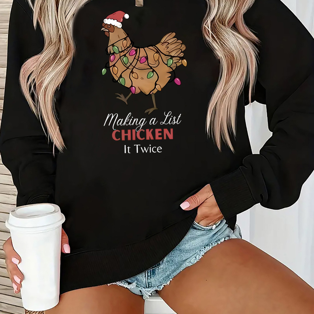 

Christmas Graphic Sweatshirt, Long Sleeve Top, Women's Clothing