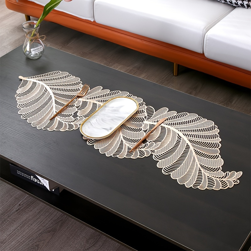 TEMU -shaped Foil Pvc Table Runner - , For Dining & Coffee Tables