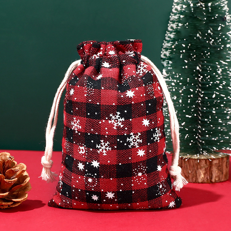 

10pcs Drawstring Gift Bags With Design - And Linen Material, Ideal For Christmas, Holidays, Weddings, Anniversaries, And Parties, Christmas Gift Bags