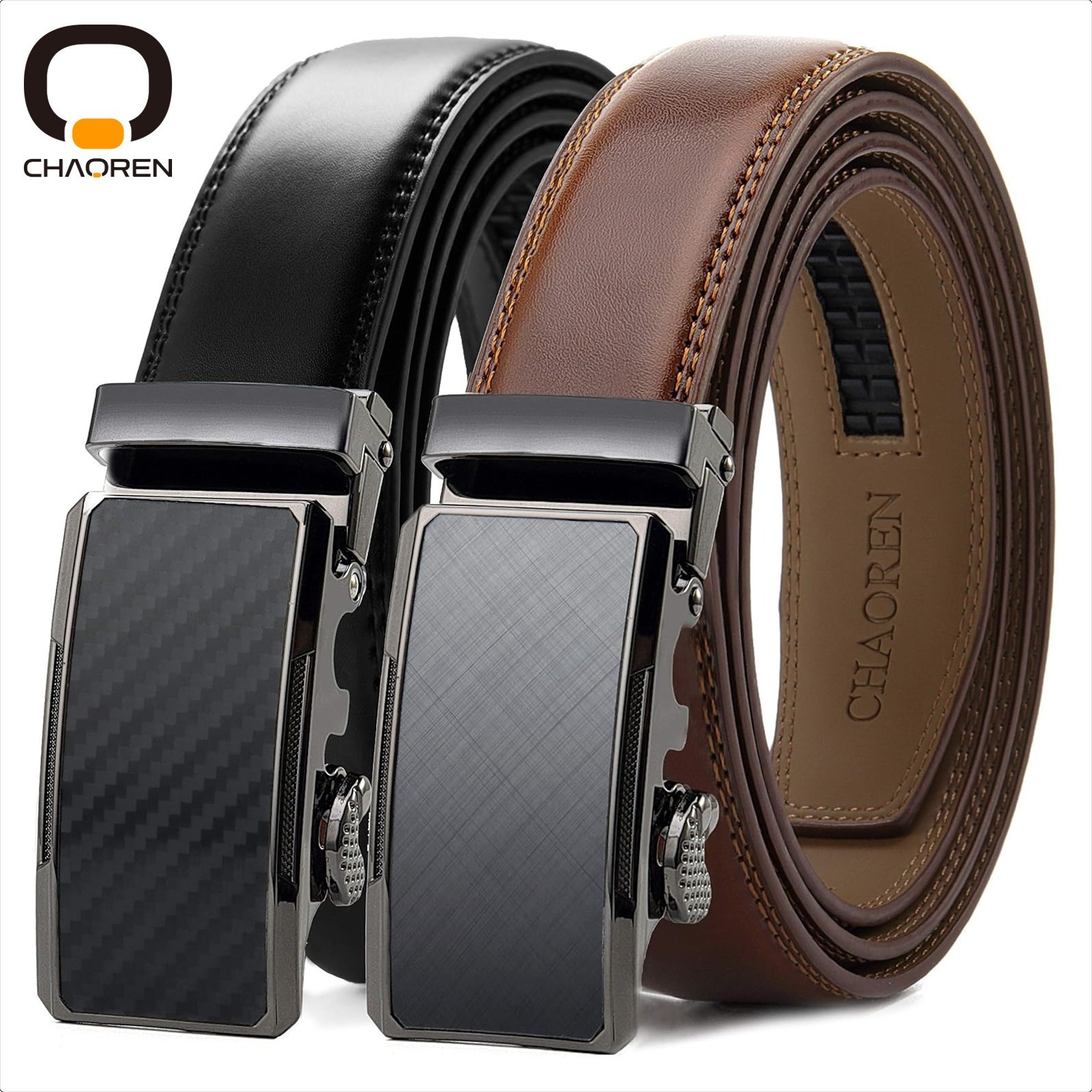 

Chaoren 2pcs Mens Cowhide Belts, For Pants