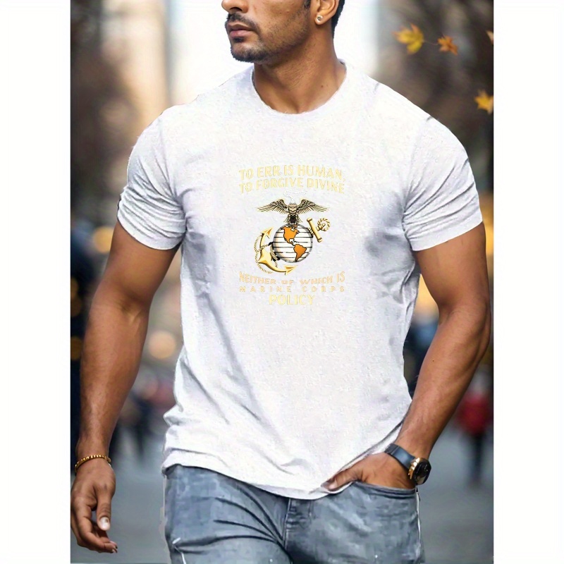 

Big & Tall Men's Summer T-shirt - Emblem Graphic, Casual Short Sleeve Tee, Breathable Polyester, Machine Washable, Plus Size