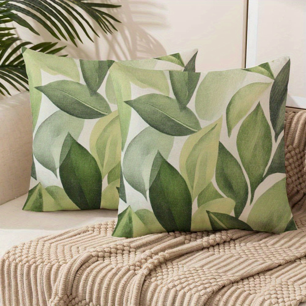 

Cozy Dahlia Floral Throw Pillow Covers, Set Of 2 - Soft Short Plush, Double-sided Design For Couch & Sofa Decor, Farmhouse Style In Green & Grey, Zip Closure, Machine Washable