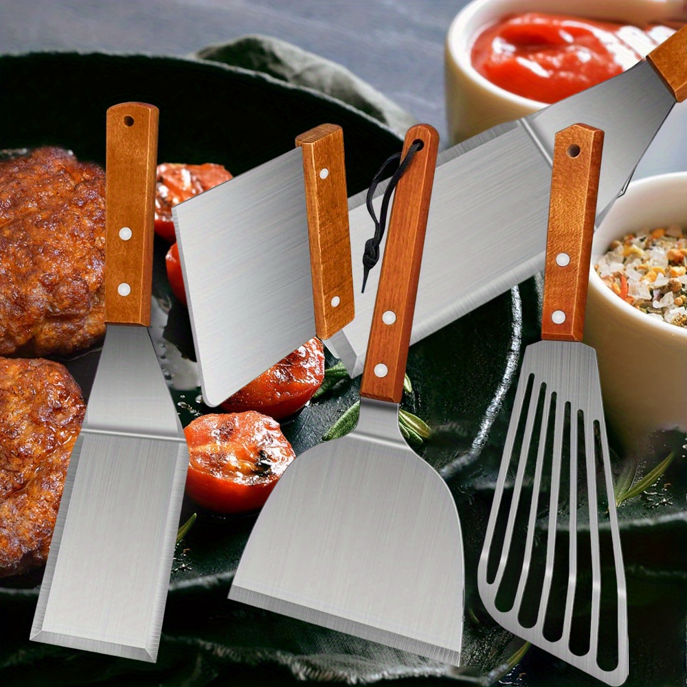 

Steel Spatulas Set Metal Slotted For Iron Wood For Cutting And Cooking Tool