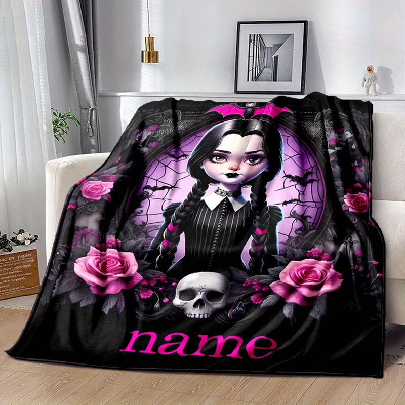 

Ume Name Wednesday-addams- Blanket, All- , , , For Car, , , Bed, Sofa, Personalized