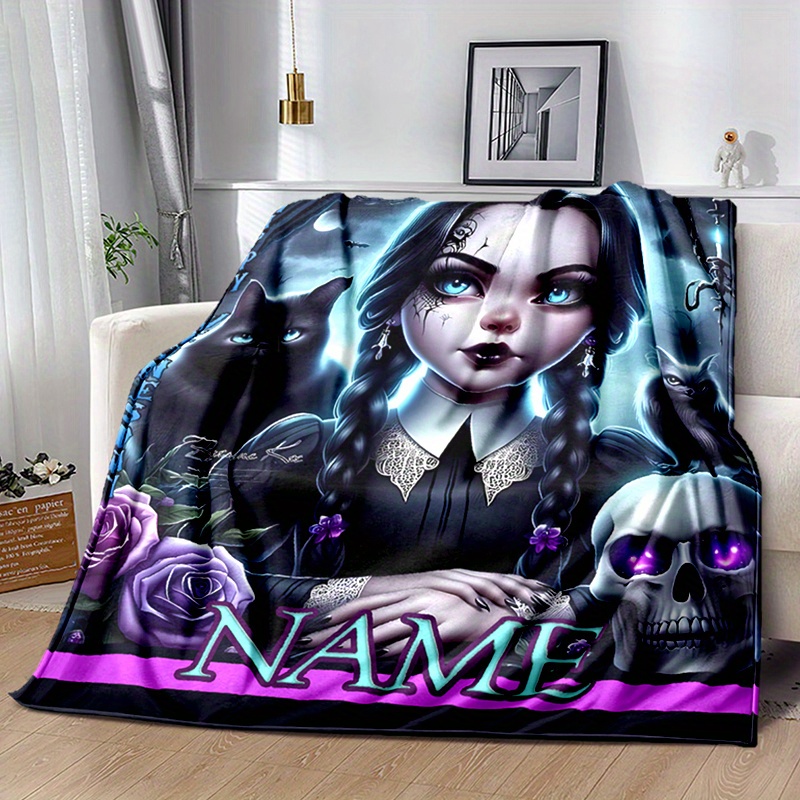 

Personalized Wednesday Blanket - , For Bed, Sofa, Car, & Camping - ,