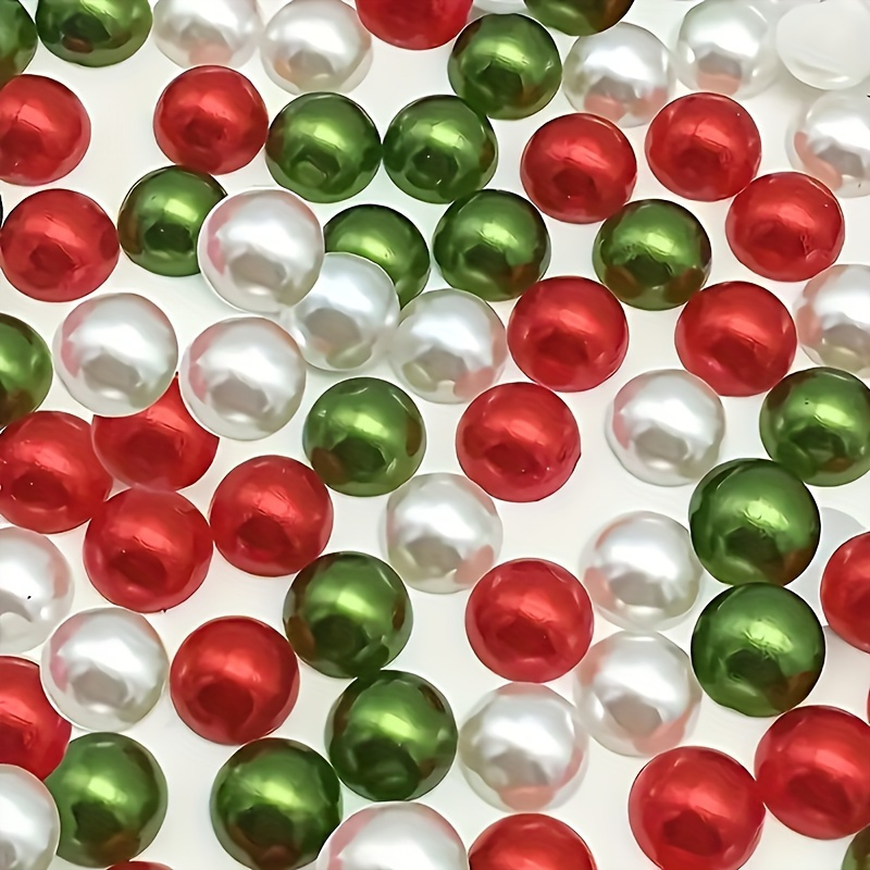 

200pcs/400pcs 6mm Classic Christmas Beads, Assorted Shapes, Straight Hole For & Crafts, Plastic Art Supplies, Decorative Beads For Sewing