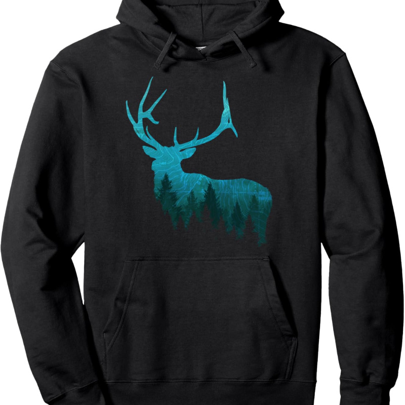 

Elk Deer Hunting Antlers Deer Hunters Pullover Hoodie For Teens, Crew Neck Sweatshirt, , Breathable, Casual Loose Trendy Long Sleeve Hooded Sweats