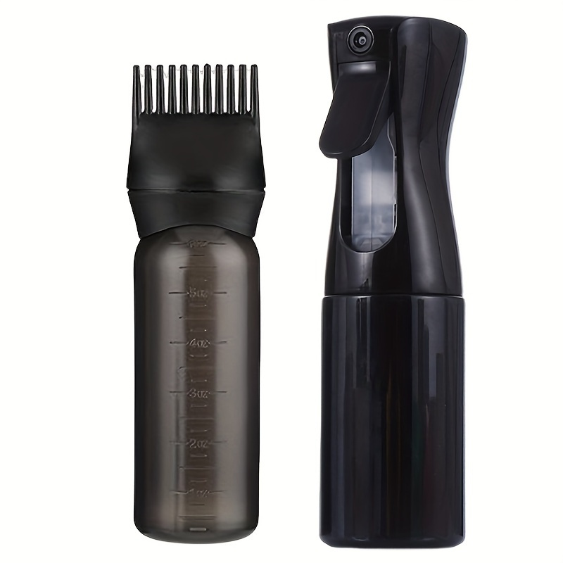 Image of [wanmei] 2pcs Continuous Spray Bottles, High-pressure Refillable Spray Bottles And For - Hair Oiling, Water Misting, And Oil Applicator Bottle For Normal Hair Types