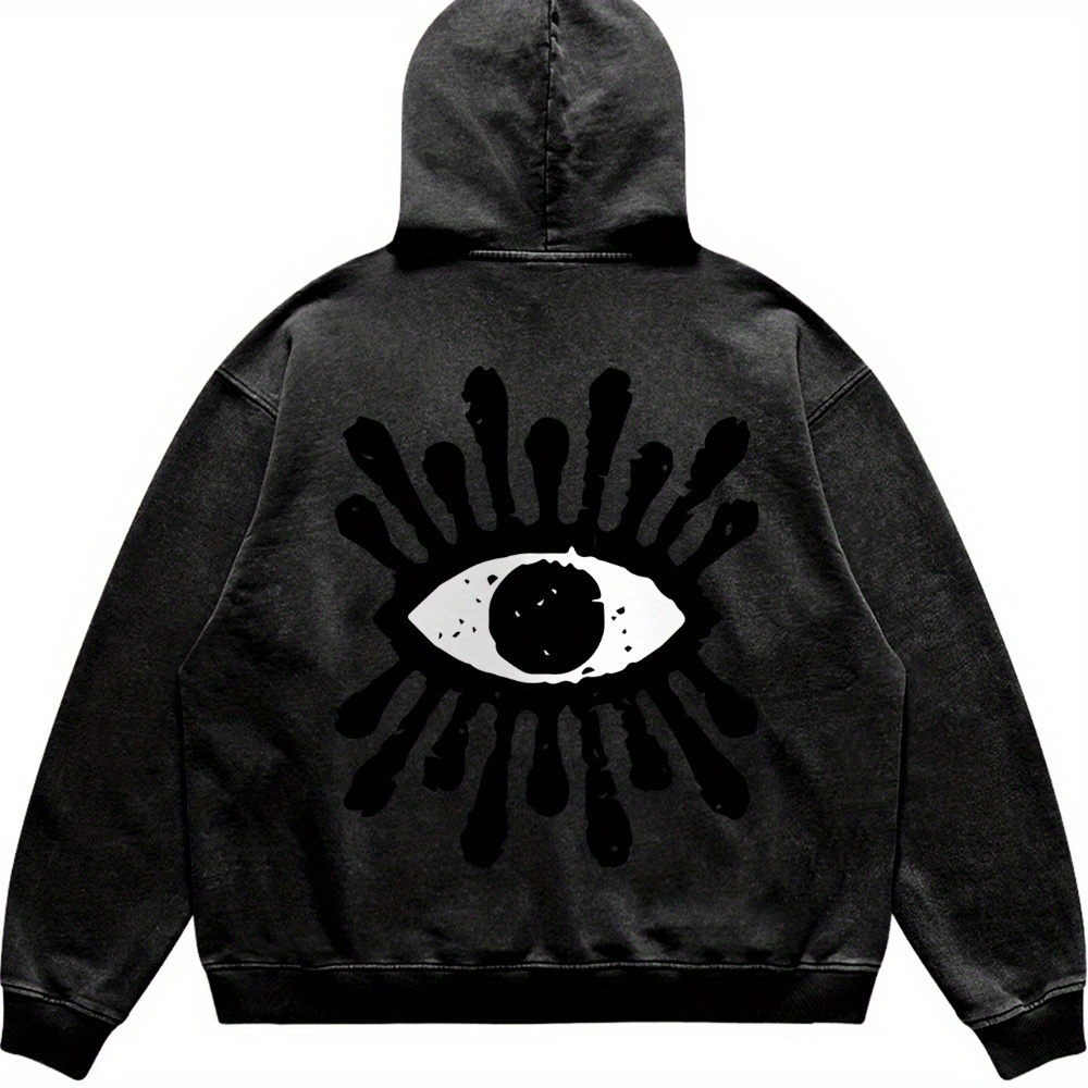 

Mystical Eye Graphic Funny Men's Retro Washed Hoodie Autumn And Winter Essential Hoodie