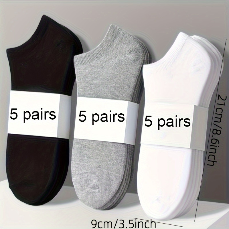 

5/ 15/ 30 Pairs Of Solid Color Odor Proof And Sweat Absorbing Low Cut Socks, Comfortable And Breathable Socks, Anti Slip, Suitable For