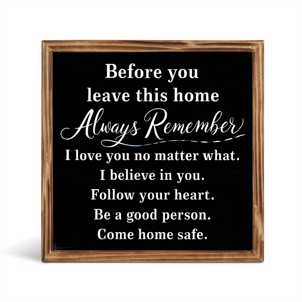 TEMU 1pc Putuo Decorative Wooden Sign, " This Home" Inspirational Quote, Country Style Wall Art, Farmhouse Decor, Multifunctional, Wood, Wall Hanging