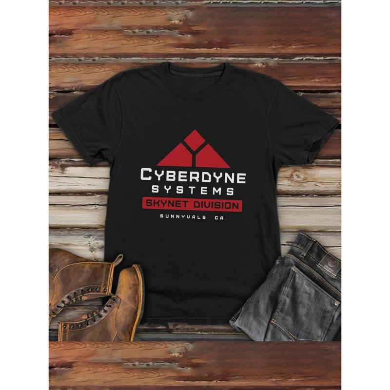 

T-shirts à manches courtes pour hommes pour et l'été avec des imprimés de Cyberdyne Systems .