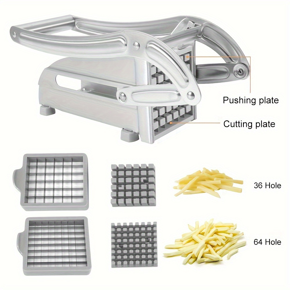 stainless steel french fry cutter pro heavy duty commercial grade potato slicer with suction feet   vegetable chopper for potatoes carrots   onions and more kitchen essential for home cooks and restaurants details 2