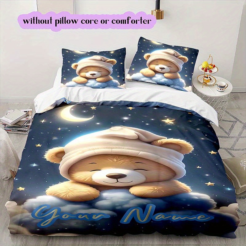 

1 Duvet Cover & 2 Pillowcases Customizable & Bear Duvet - , - , Bedroom Decor