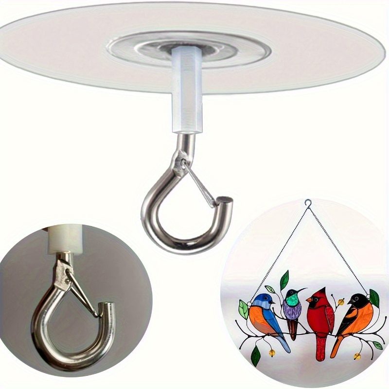 

3pcs Heavy Duty Adhesive Ceiling Hooks - , Non-porous For Hanging Lights, Plants & Decorations