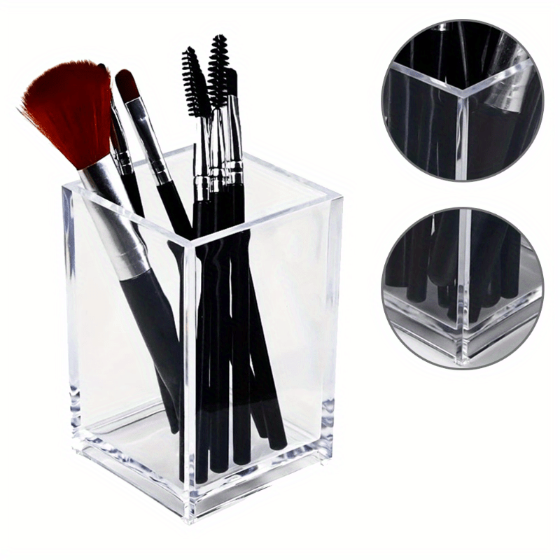 

Makeup , Clear Cosmetic Container, Plastic Brushes, Desk Cosmetic Box For