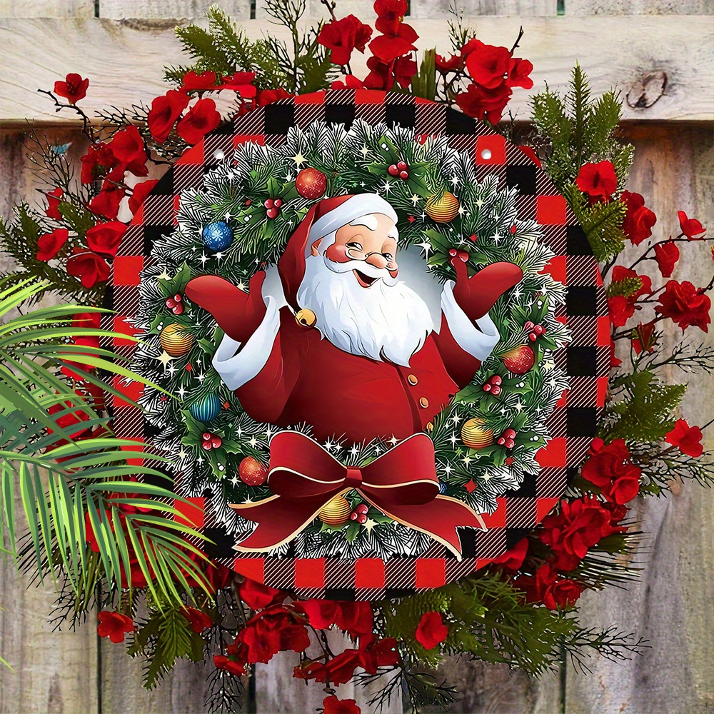 

1pc, 7.87inch Wooden Round Wreath, Christmas & Hanging Decor, No , Decoration, No Needed
